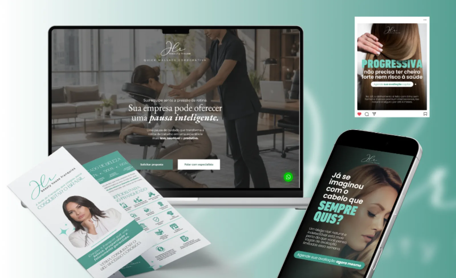 JLR Beauty House - Aquisição, conteúdo e materiais de comunicação.